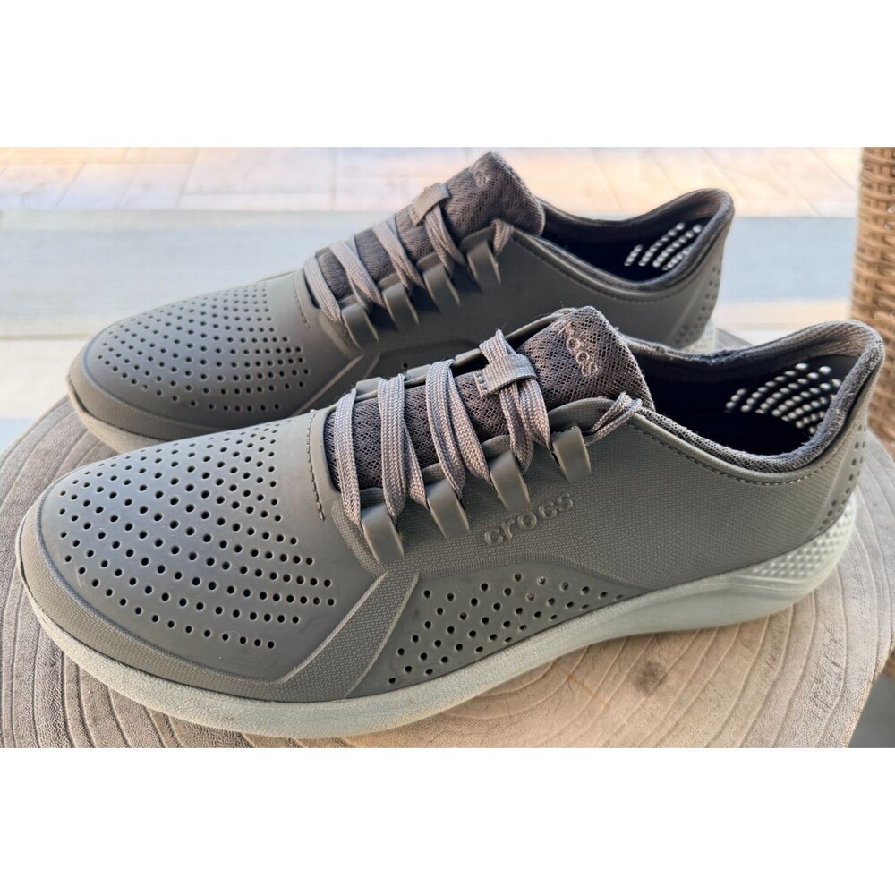 CROCS LiteRide 360 Pacer Gray Sneaker Lace-up Waterproof Casual Mens Size 13